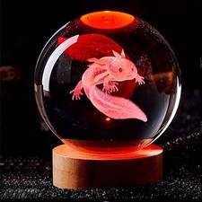 3D Axolotl laser engraved
