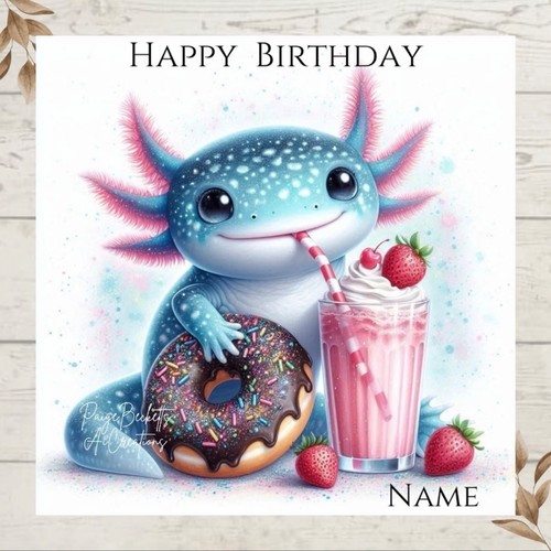 Personalised axolotl blue - personalised,
