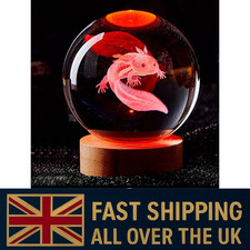 3D Axolotl laser engraved