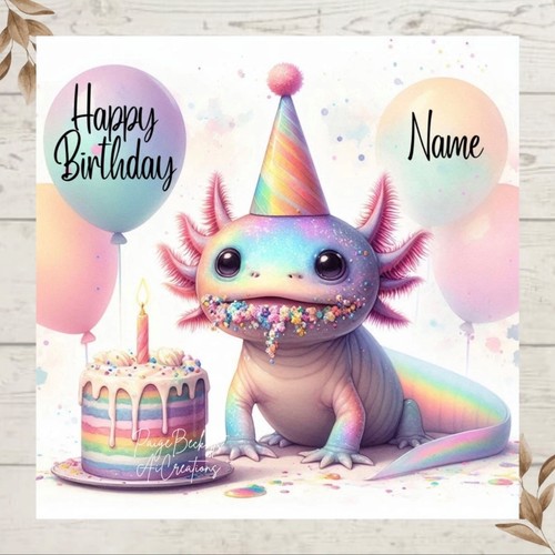 Personalised rainbow axolotl - personalised,