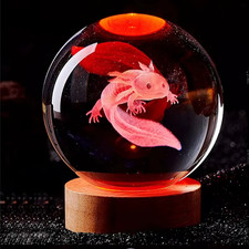 3D Axolotl laser engraved