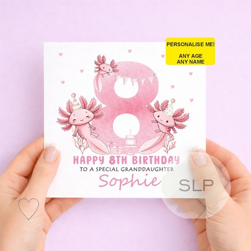 Axolotl birthday card - axolotl,